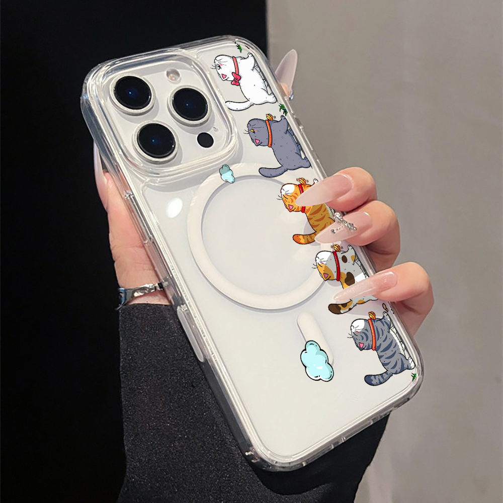 Cute Cartoon Case - Cute Cartoon Cat Clear Phone Case