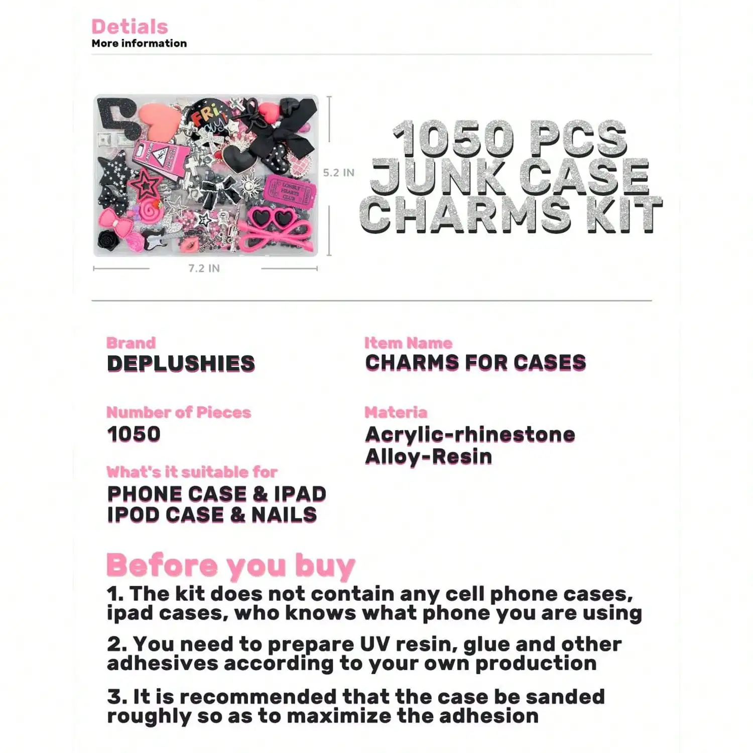 1050 Pcs Junk Phone Case Charm - огляд і ціна Phone Cases Junk