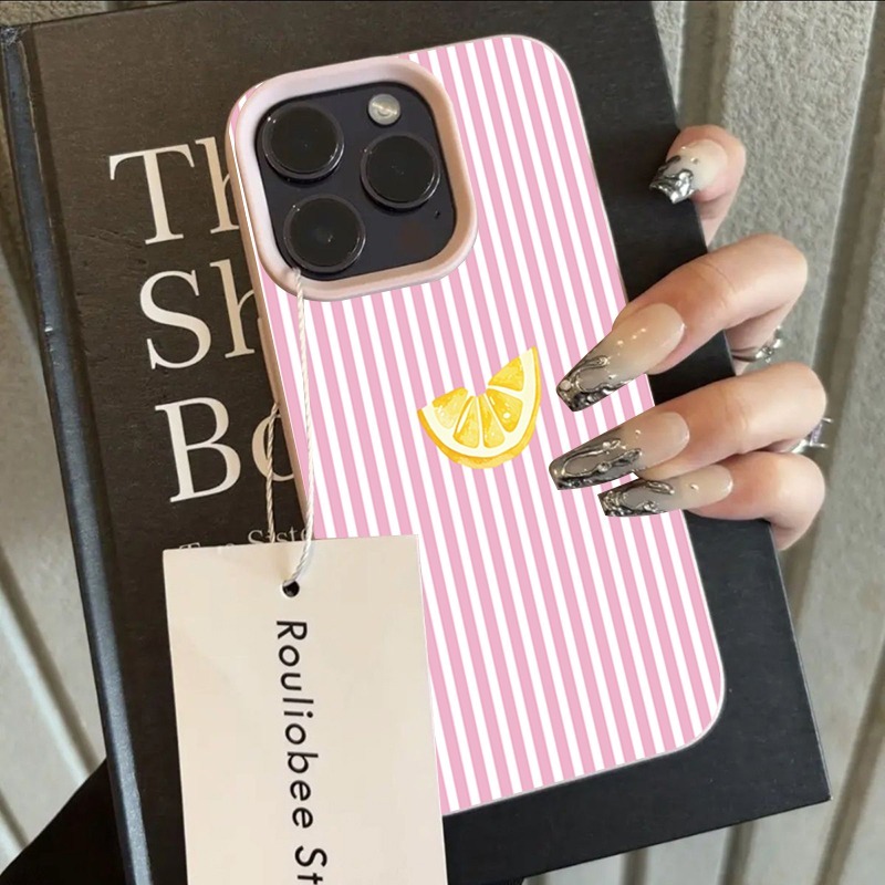 Orange Pink and White Stripes  - огляд і ціна Phone Cases Pink