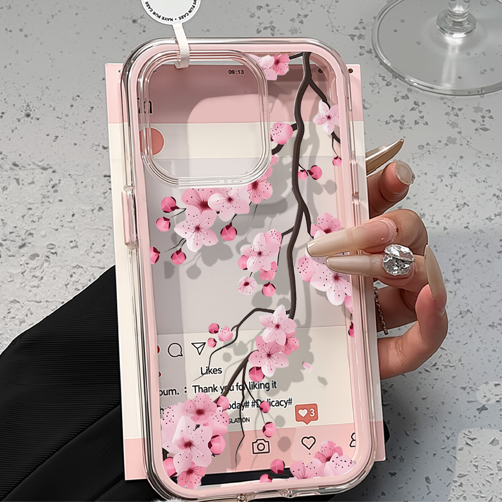 2in1 Pink Flower Case For iPho - огляд і ціна Phone Cases Pink